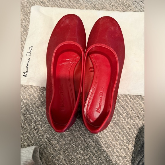 Massimo Dutti Red Mesh Ballet Flats - Picture 6 of 10